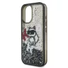 iPhone 16 fekete Karl Lagerfeld Liquid Glitter Scattered Choupette to-3666339464028 5 kép