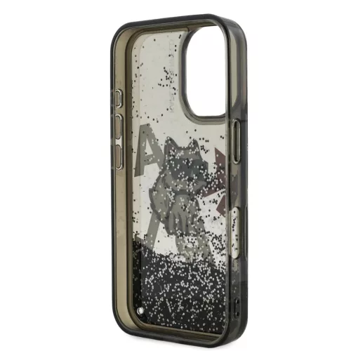  iPhone 16 fekete Karl Lagerfeld Liquid Glitter Scattered Choupette to-3666339464028 6 kép