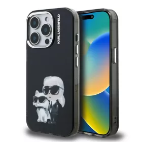    Apple iPhone 15 Pro Max fekete Karl Lagerfeld IML Aquarelle Karl és Choupette tok