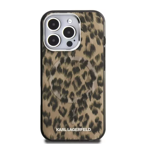  iPhone 16 Pro Barna Karl Lagerfeld IML Leopard MagSafe tok-3666339465667 5 kép