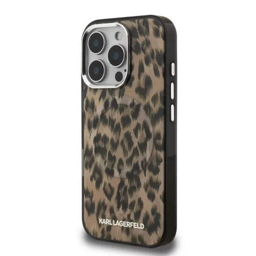  iPhone 16 Pro Max Barna Karl Lagerfeld IML Leopárd MagSafe tok-3666339465674 2 kép