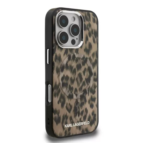  iPhone 16 Pro Max Barna Karl Lagerfeld IML Leopárd MagSafe tok-3666339465674 4 kép