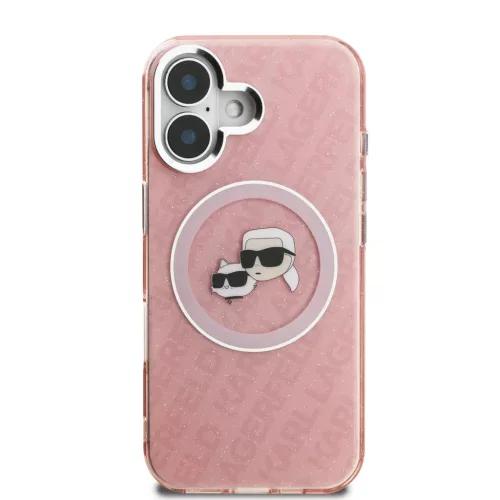  iPhone 16 Pink Karl Lagerfeld IML K&CH Heads Repeated Logo MagSafe to-3666339468347 3 kép