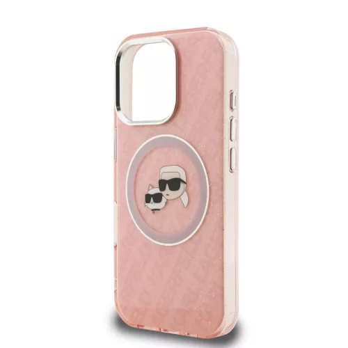 iPhone 16 Pro Max Pink Karl Lagerfeld IML K&CH Heads Repeated Logo Ma-3666339468378 5 kép