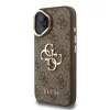  iPhone 16 Barna Guess PU 4G Fém Logó Állvány Kamera Keret tok-3666339469337 2 kép