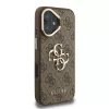  iPhone 16 Barna Guess PU 4G Fém Logó Állvány Kamera Keret tok-3666339469337 4 kép