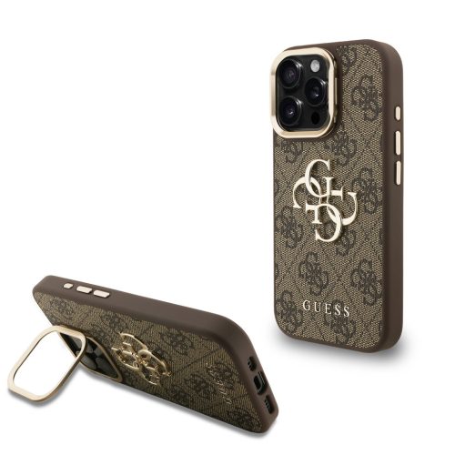 Guess PU 4G Metal Logo Stand Camera Frame iPhone 16 Pro Max tok Barna-3666339469368 1 kép