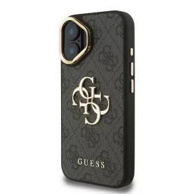 iPhone 16 Fekete Guess PU 4G Metal Logo Állvány Kamerakeret tok-3666339469399 2 kép