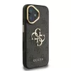  iPhone 16 Fekete Guess PU 4G Metal Logo Állvány Kamerakeret tok-3666339469399 4 kép