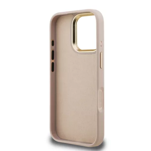  iPhone 16 Pro Pink Guess PU 4G Fém Logós Állványos Kamera Keret T-3666339469535 6 kép