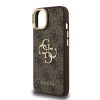 Guess PU 4G Fém Logós Állvány Kamerakerettel iPhone 15 barna tok-3666339470265 5 kép