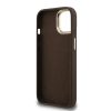 Guess PU 4G Fém Logós Állvány Kamerakerettel iPhone 15 barna tok-3666339470265 6 kép