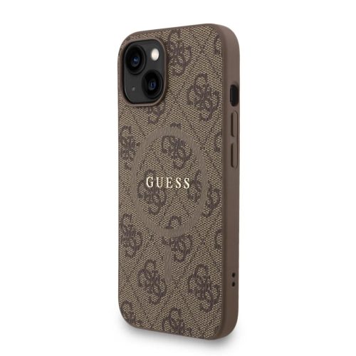 Guess PU Leather 4G Színezett Gyűrűs Pántos MagSafe iPhone 15 tok -3666339475147 2 kép