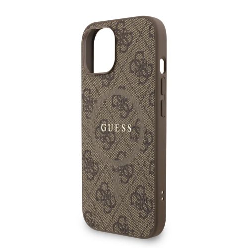 Guess PU Leather 4G Színezett Gyűrűs Pántos MagSafe iPhone 15 tok -3666339475147 4 kép