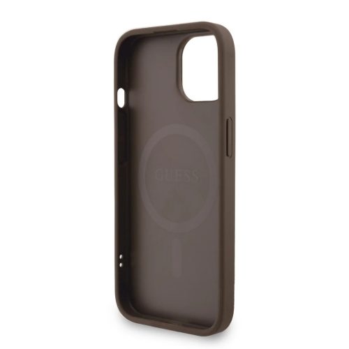 Guess PU Leather 4G Színezett Gyűrűs Pántos MagSafe iPhone 15 tok -3666339475147 5 kép