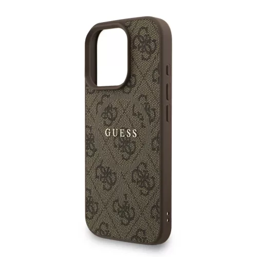  iPhone 16 Pro Max Barna Guess PU Bőr 4G Színes Gyűrűfüles MagSaf-3666339475215 4 kép