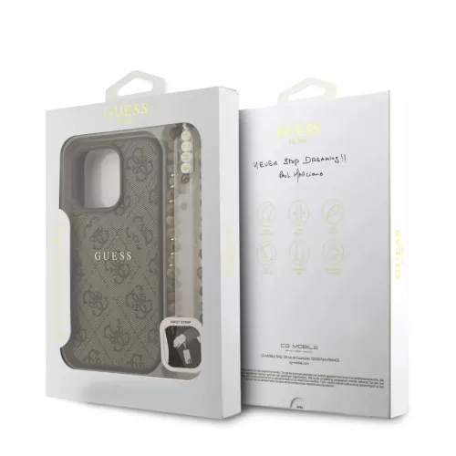 iPhone 16 Pro Max Barna Guess PU Bőr 4G Színes Gyűrűfüles MagSaf-3666339475215 7 kép
