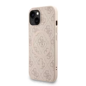  iPhone 14 Rózsaszín Guess PU bőrből készült 4G színes gyűrűv-3666339475253 2 kép