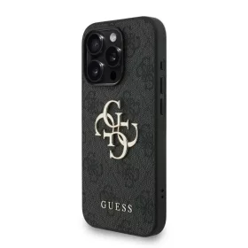 Guess PU 4G Metal Logo Strap tok iPhone 15 Pro Max Fekete-3666339475871 2 kép