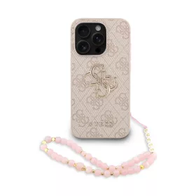   Guess PU 4G Metal Logo Pántos Tok iPhone 15 Pro Max Pink tok