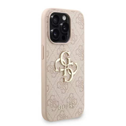 Guess PU 4G Metal Logo Pántos Tok iPhone 15 Pro Max Pink tok-3666339476151 3 kép