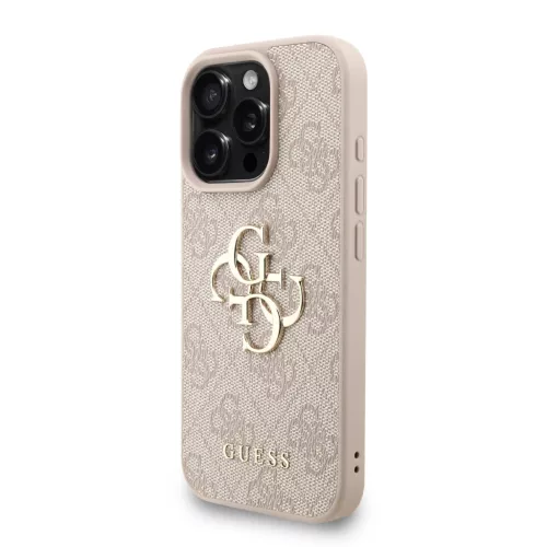  iPhone 16 Pro Max rózsaszín Guess PU 4G Fém Logós Szíjjal tok-3666339476199 2 kép