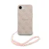  iPhone 16e/17e Pink Guess PU Bőr 4G Színes Gyűrűs Pánt MagSafe tok