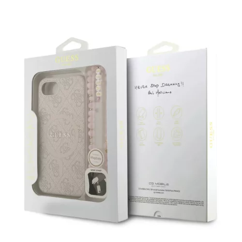  iPhone 16e Pink Guess PU Bőr 4G Színes Gyűrűs Pánt MagSafe tok-3666339477158 7 kép