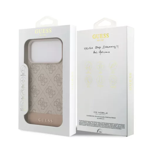  iPhone 17 Pro Max Pink Guess PU 4G Stripe tok-3666339491710 7 kép