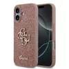  iPhone 17 Pink Guess PU Fixed Glitter 4G Metal Logo tok