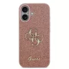  iPhone 17 Pink Guess PU Fixed Glitter 4G Metal Logo tok-3666339492045 3 kép