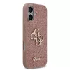  iPhone 17 Pink Guess PU Fixed Glitter 4G Metal Logo tok-3666339492045 4 kép