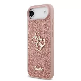  iPhone 17 Air Pink Guess PU Fixed Glitter 4G Metal Logo tok-3666339492052 2 kép