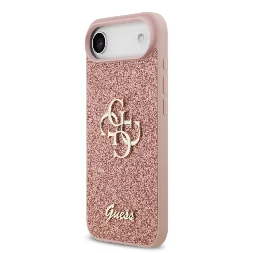  iPhone 17 Air Pink Guess PU Fixed Glitter 4G Metal Logo tok-3666339492052 2 kép