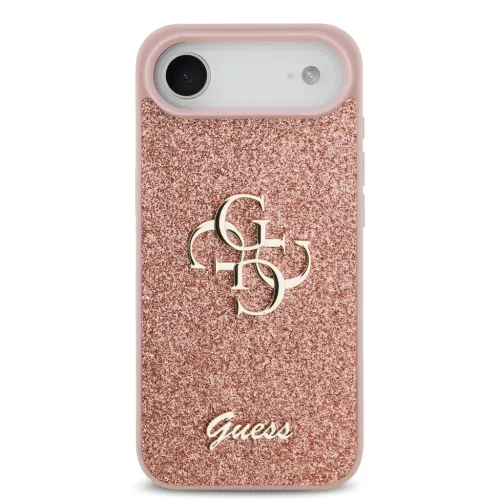  iPhone 17 Air Pink Guess PU Fixed Glitter 4G Metal Logo tok-3666339492052 3 kép