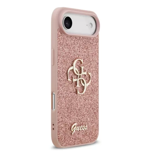  iPhone 17 Air Pink Guess PU Fixed Glitter 4G Metal Logo tok-3666339492052 4 kép