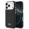  iPhone 17 Pro Max fekete Lacoste Iconic Petit Pique Metal Logo MagSafe tok
