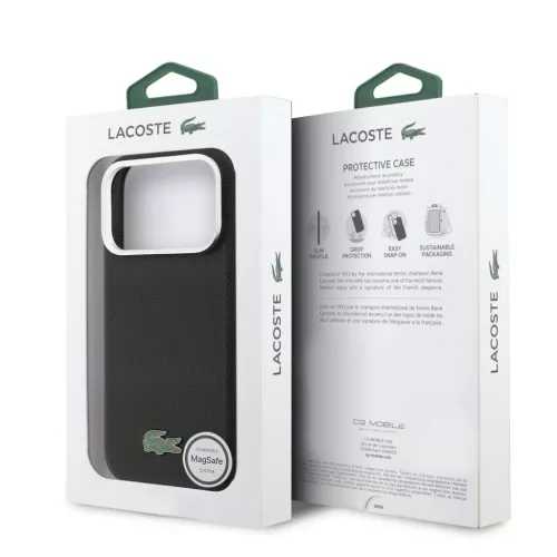  iPhone 17 Pro Max fekete Lacoste Iconic Petit Pique Metal Logo MagSaf-3666339511425 7 kép