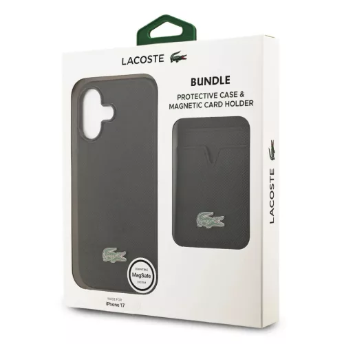 Apple iPhone 17 Fekete Lacoste Iconic Petit Pique MagSafe tok + Pénz-3666339513979 10 kép