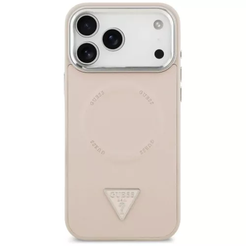  iPhone 17 Pro Max Pink Guess PU bőr háromszög logós MagSafe tok-3666339515386 3 kép