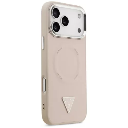  iPhone 17 Pro Max Pink Guess PU bőr háromszög logós MagSafe tok-3666339515386 4 kép
