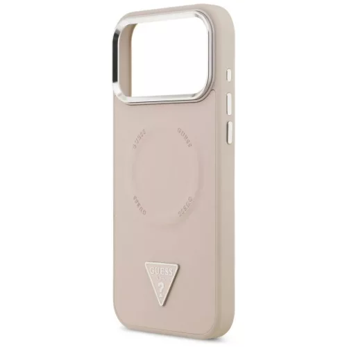  iPhone 17 Pro Max Pink Guess PU bőr háromszög logós MagSafe tok-3666339515386 6 kép