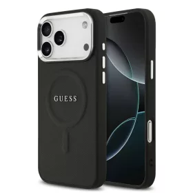  iPhone 17 Pro Max Fekete Guess PU Saffiano MagSafe tok