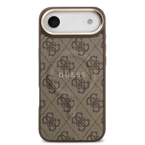  iPhone 17 Air Barna Guess PU Bőr 4G Arany Keretes MagSafe Tok-3666339519209 3 kép