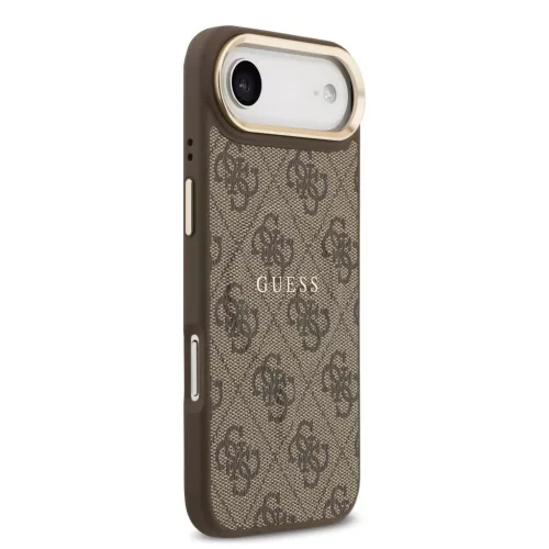  iPhone 17 Air Barna Guess PU Bőr 4G Arany Keretes MagSafe Tok-3666339519209 4 kép