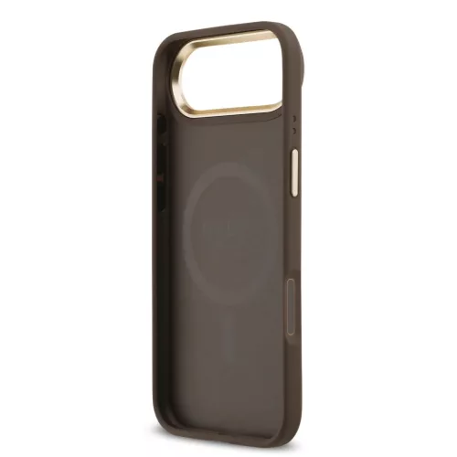  iPhone 17 Air Barna Guess PU Bőr 4G Arany Keretes MagSafe Tok-3666339519209 6 kép