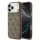  iPhone 17 Pro Max Barna Guess PU Bőr 4G Arany Keret MagSafe tok