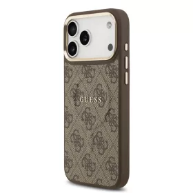  iPhone 17 Pro Max Barna Guess PU Bőr 4G Arany Keret MagSafe tok-3666339519223 2 kép