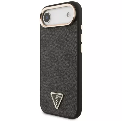  iPhone 17 Air Fekete Guess PU Bőr 4G Háromszög Logós Arany Kerete-3666339520960 2 kép