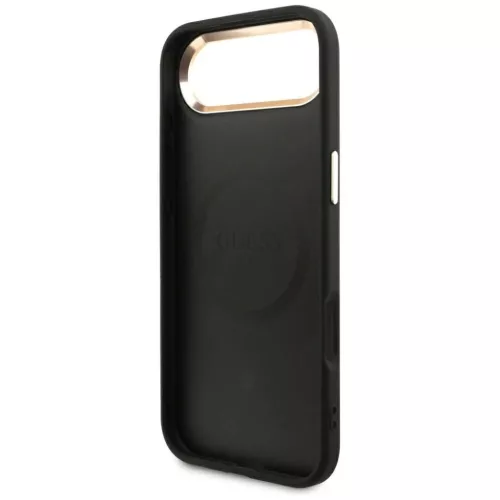  iPhone 17 Air Fekete Guess PU Bőr 4G Háromszög Logós Arany Kerete-3666339520960 3 kép